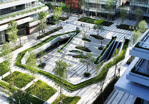 MUSE Design Awards Winner - Landscape Design Project of Xi'an Financial Innovation Cente by Shanghai Beidouxing Landscape Design Engineering Co., LTD and  Shanghai Gudi Landscape Planning and Design Co., LTD 