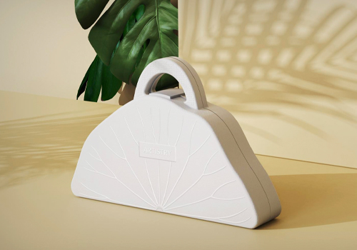 MUSE Design Awards Winner - Lotus Leaf · Molded Fiber Handbag by AMWAY (CHINA) R&D CENTER CO., LTD.;ShenZhen YUTO Packaging Technology Co., Ltd. 