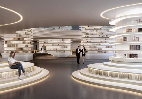 MUSE Design Awards Winner - Longgang City Library by Suzhou Gold Mantis Construction Decoration Co.,Ltd