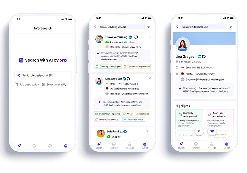 MUSE Design Awards Winner - Brix AI agent talent search platform 10M funding by UXpie design consultation LLC