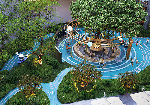 MUSE Design Awards Winner - Landscape design of Jinlin Mansion by Pengzhou Jinlin Real Estate Development Co., Ltd.