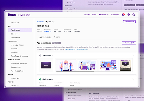 MUSE Design Awards Winner - Roku developer Portal