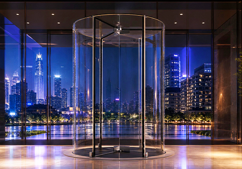 2026 MUSE Design Awards Winner - Frameless Crystal Automatic Revolving Door by Shanghai PAD Automatic Doors Technology Co.,Ltd.