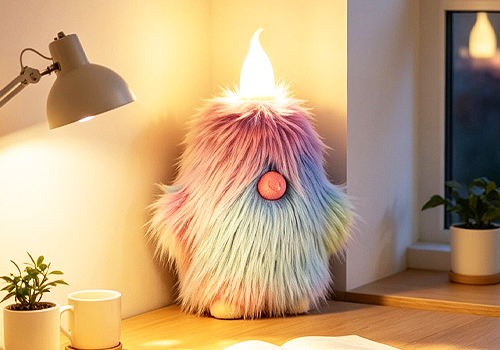 2026 MUSE Design Awards Winner - Rainbow Monster BooBoo Lamp by mooie mooie