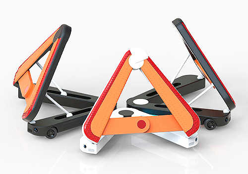 2026 MUSE Design Awards Winner - Smart folding triangular warning sign for motor vehicles by Hubei University of Automotive Technology