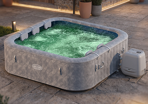 2026 MUSE Design Awards Winner - San Francisco Square Smart Wave Spa – Grey Marble by Bestway Inflatables & Material Corp.