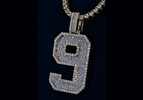 MUSE Design Awards Winner - Athlete's Gold Number Diamond Pendant by James Su