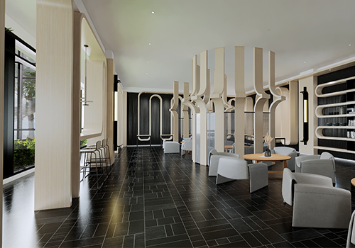 MUSE Design Awards - Activity hall on the first floor of the university dormitory