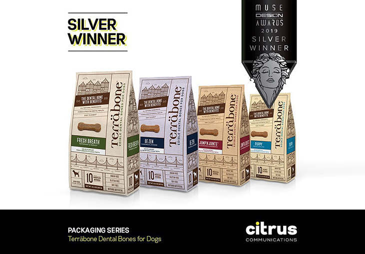 Citrus Communications’ Terräbone Dental Bones For Dogs Won The Silver Recognition At The 2019 MUSE Awards