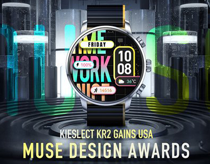 Kieslect Kr2 Smartwatch is MUSE Design Awards Platinum Winner.