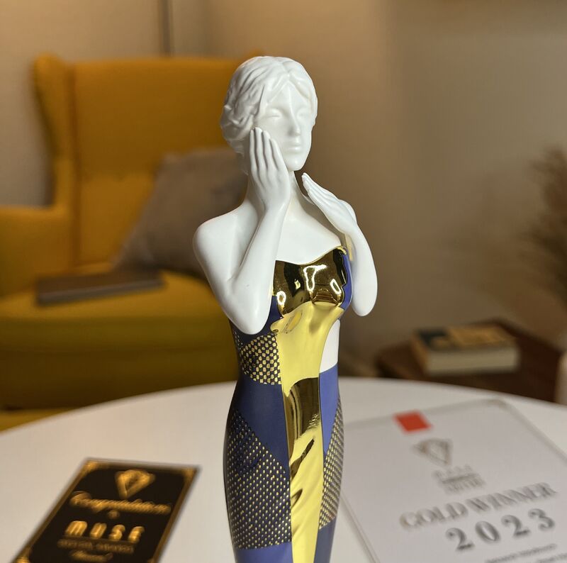 MUSE Design Awards Winner - This isn't just any trophy, it's a GOLD trophy from MUSE Awards 2023! 
